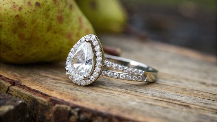 How to Wear a Pear Shaped Ring With Wedding Band