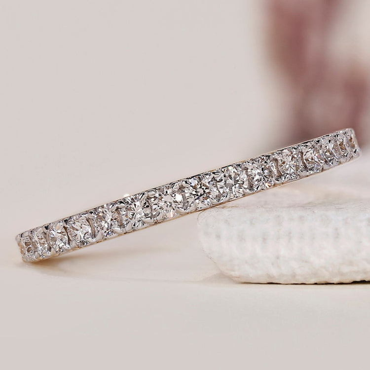 Round Diamond Two Tone Wedding Band