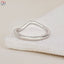 Real Solid White Yellow Rose Gold Ring Unique Curved Wedding Band Wave Stacking Ring Solitaire Genuine Lab Grown Diamond Ring Wave Eternity