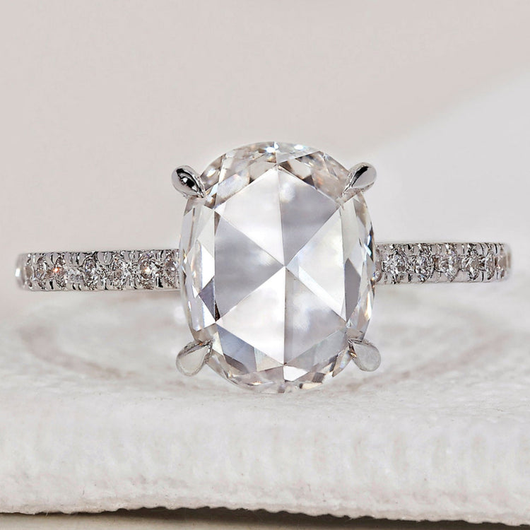 Rose Cut Diamond Ring - Pave Setting