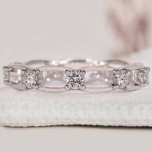 Chain Link Round Diamond Wedding Band