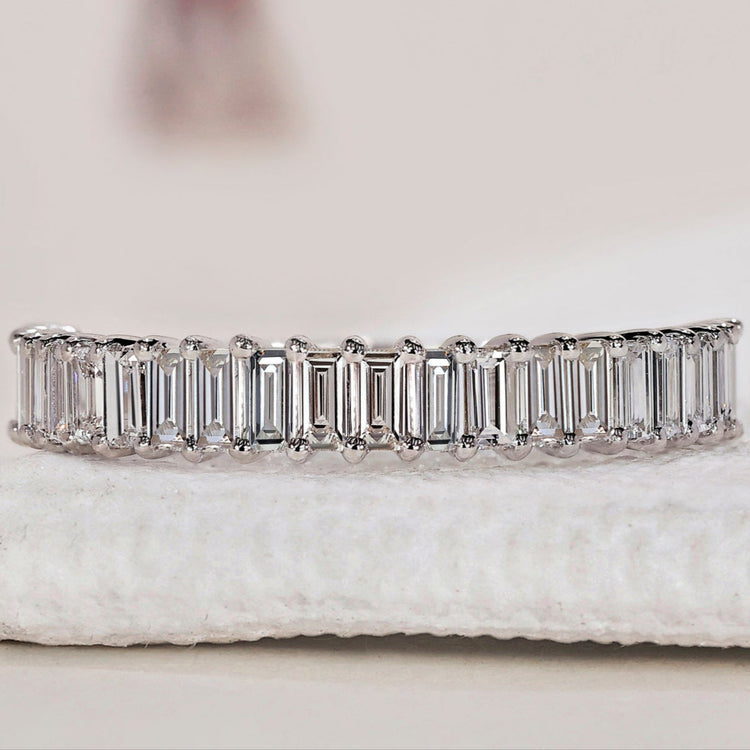 Baguette Wedding Band - Half Eternity