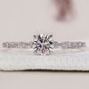 White Gold Engagement Ring featuring a stunning round cut diamond ring design.
