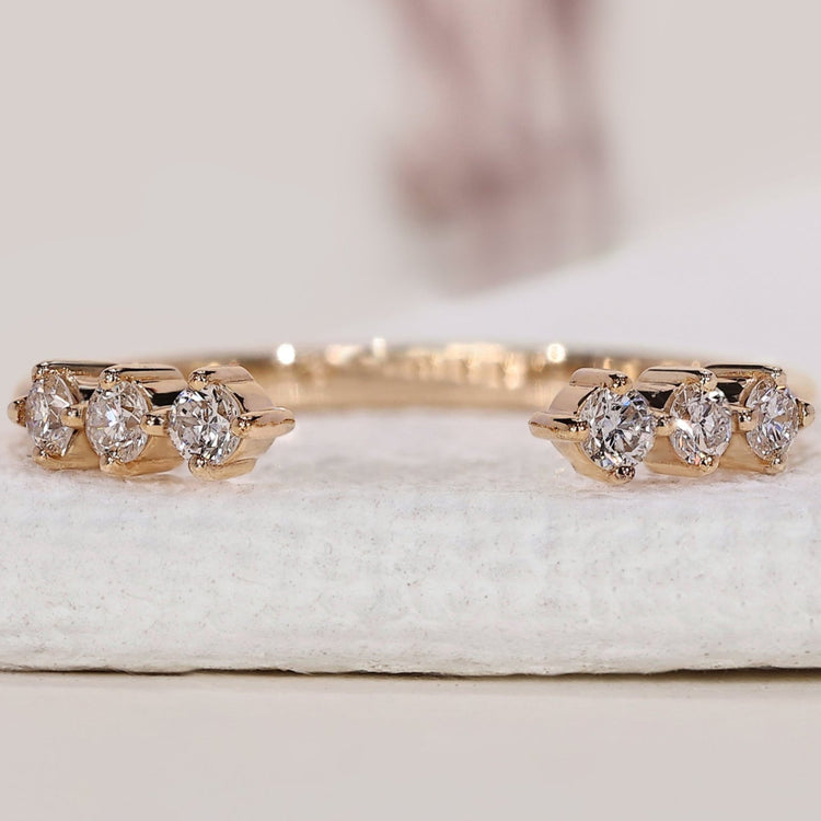 Open Gap Wedding Band In Yellow Gold