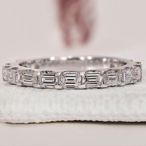 Emerald Cut Wedding Band - 3/4 Eternity