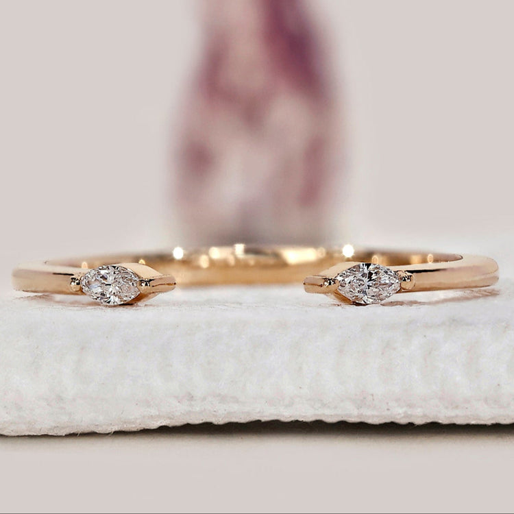 Open Gap Marquise Diamond Band