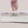 Womens white gold wedding band paired with morse code wedding band.
