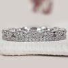 Diamond double row wedding band crafted with round cut wedding band style.
