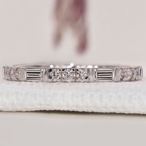 Eternity Wedding Band - Baguette and Round Diamonds