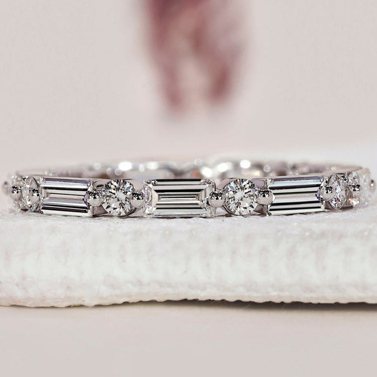 White Gold Diamond Wedding Band with sparkling diamonds for a timeless design.
