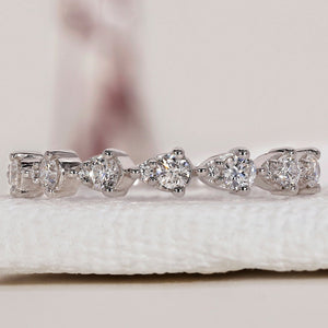 Half Eternity Wedding Band – Pear Shaped Outline