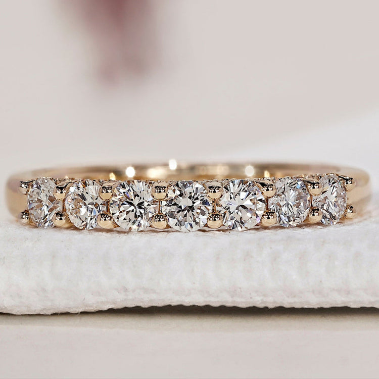 Elegant Yellow Gold Diamond Wedding Band with timeless design and brilliance.
