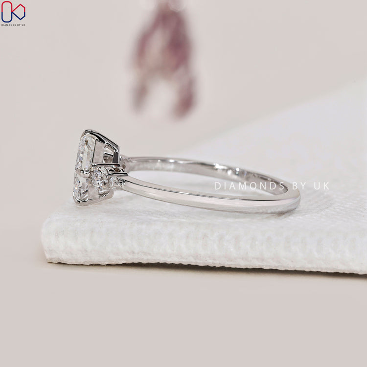 White Gold Princess Cut Engagement Ring