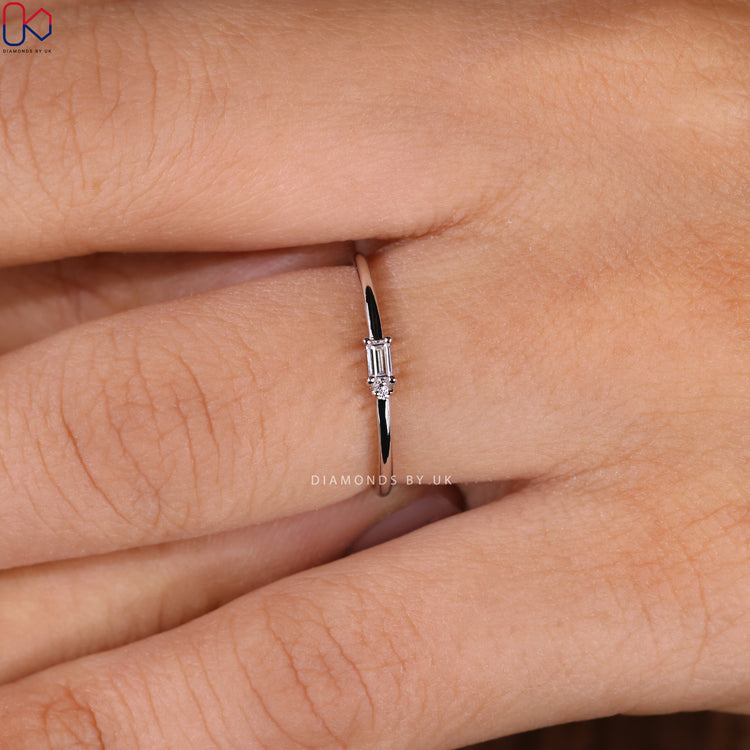 Diamondsbyuk wedding band with Lab Grown Diamond and handmade touch.
