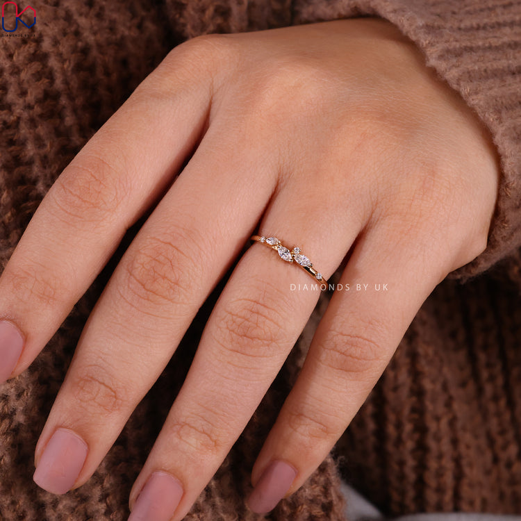 Diamondsbyuk wedding band created with handmade band and gold finish.