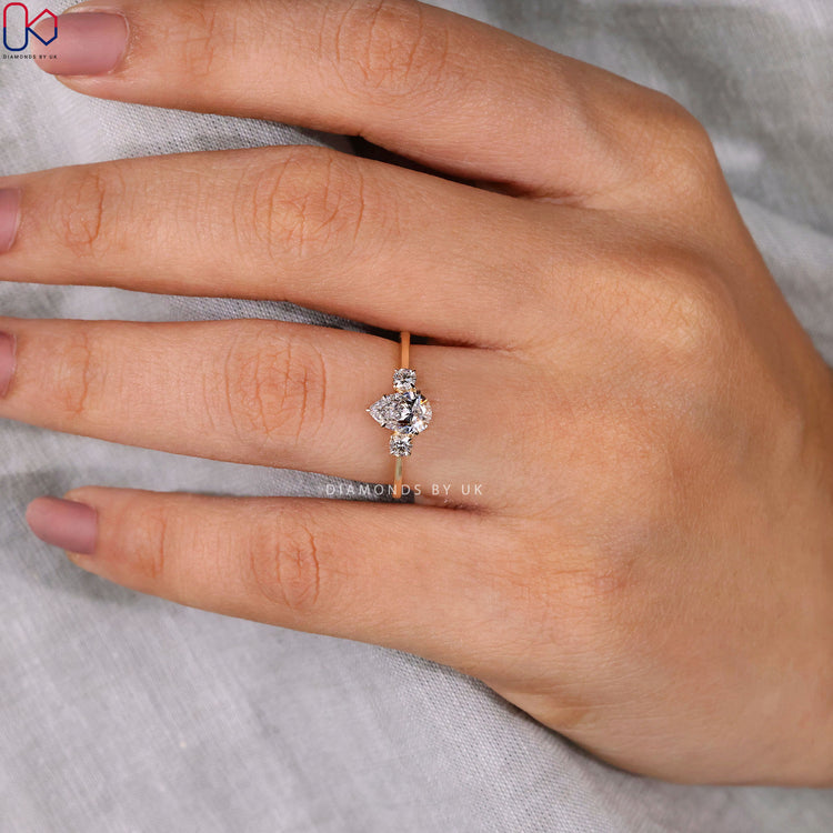 Lab grown diamond ring offering sustainable beauty and precision cutting.
