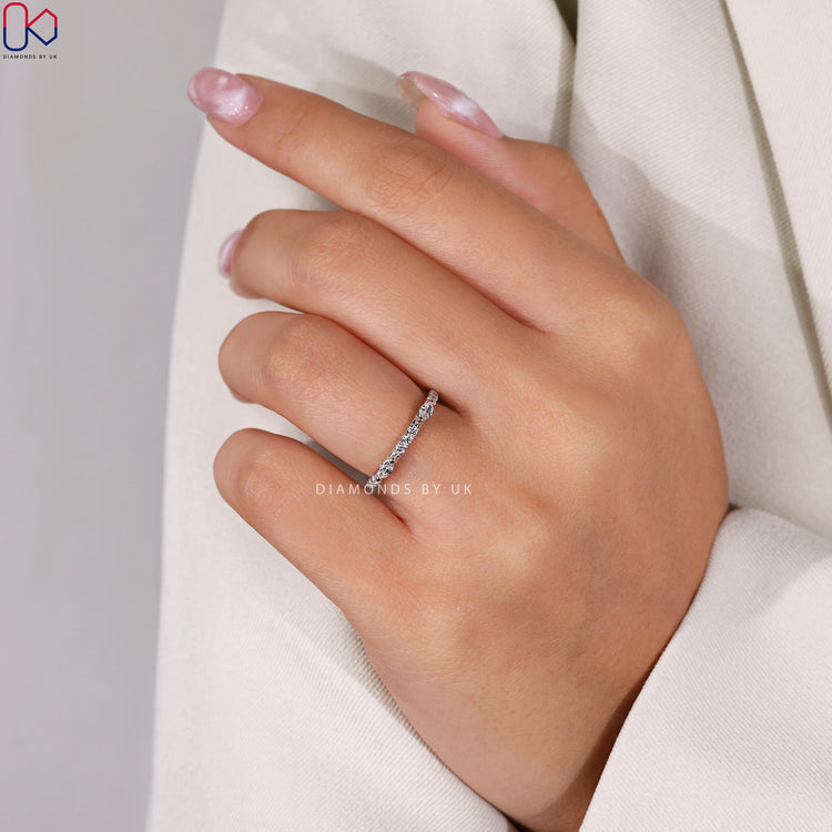 Custom wedding band with handmade band.
