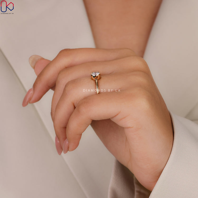 Lab Grown Diamond Ring in handmade ring.
