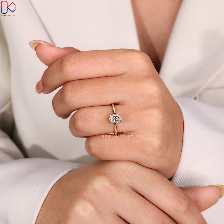 Handmade ring with solitaire engagement ring.
