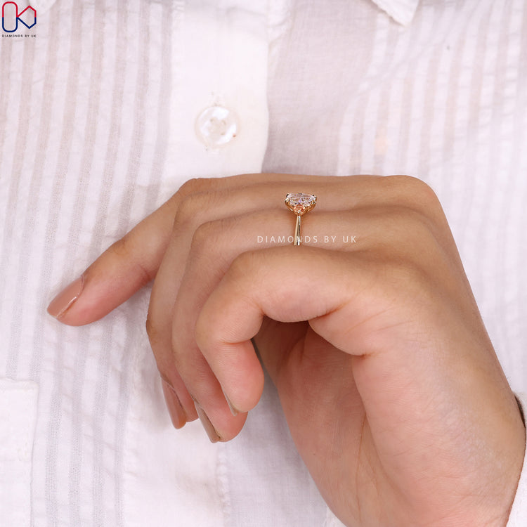 Champagne Diamond Ring with a warm, radiant glow.
