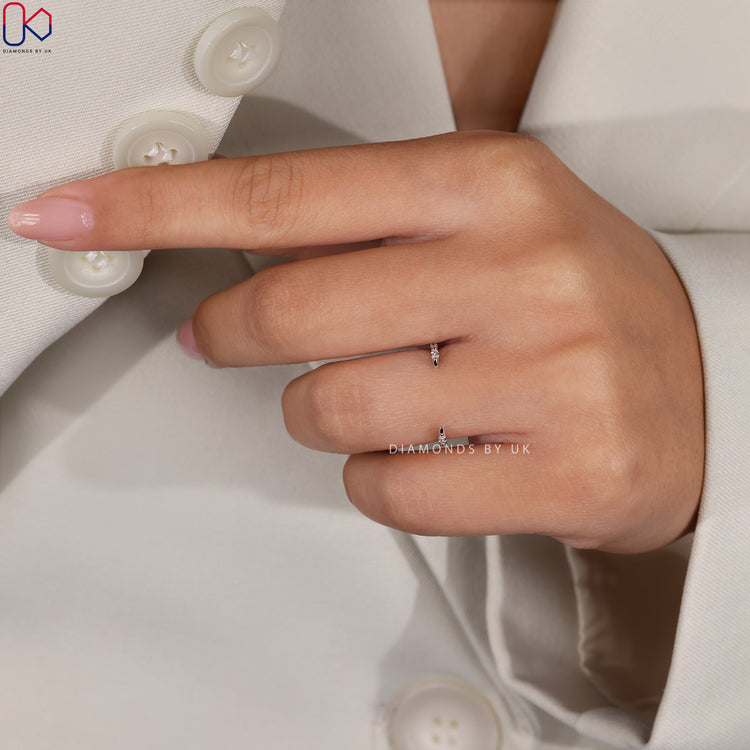 IGI certified white gold diamond wedding band for guaranteed quality.
