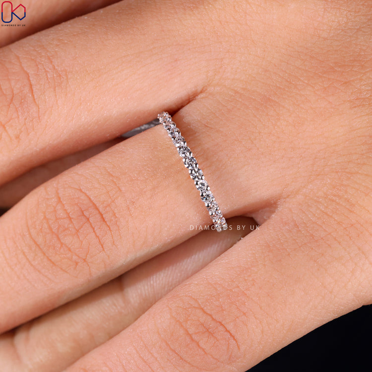 Lab Grown Diamond band with stunning clarity and fire.
