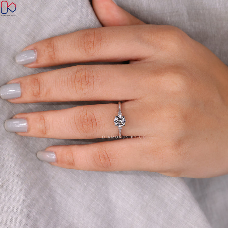 Diamondsbyuk engagement ring with stunning round cut diamonds.
