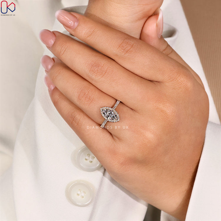 Pave setting engagement ring for extra brilliance.
