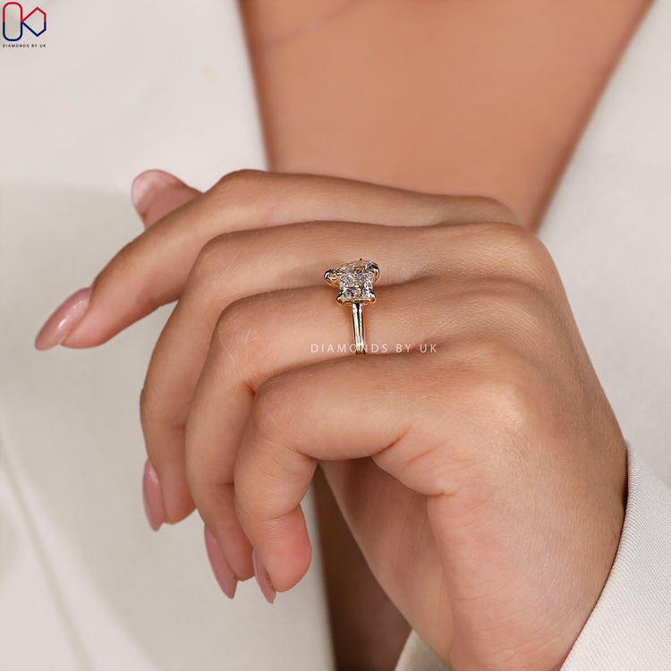 Handmade Yellow Gold Two Stone Ring.
