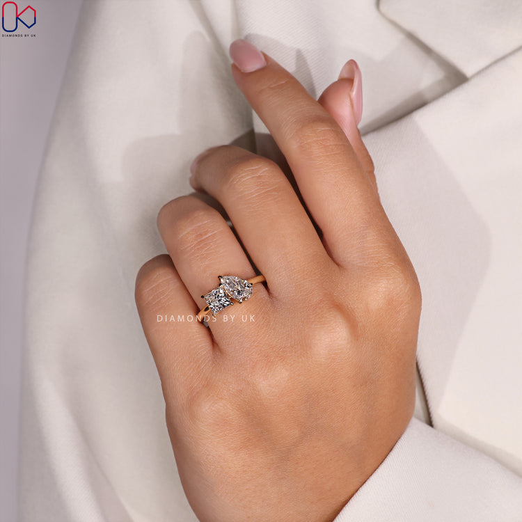 Handcrafted Yellow Gold Engagement Ring.
