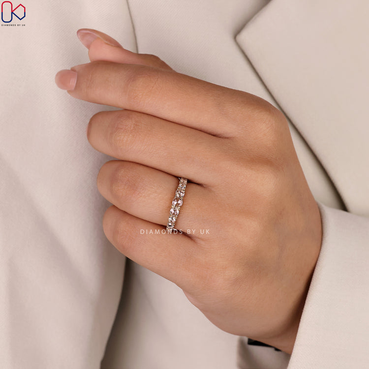 Handmade jewelry with a stunning rose cut diamond wedding band.