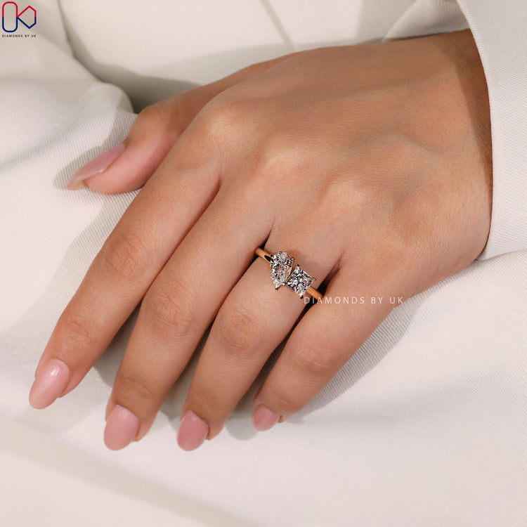 Timeless Claw Prong Double Diamond Ring.
