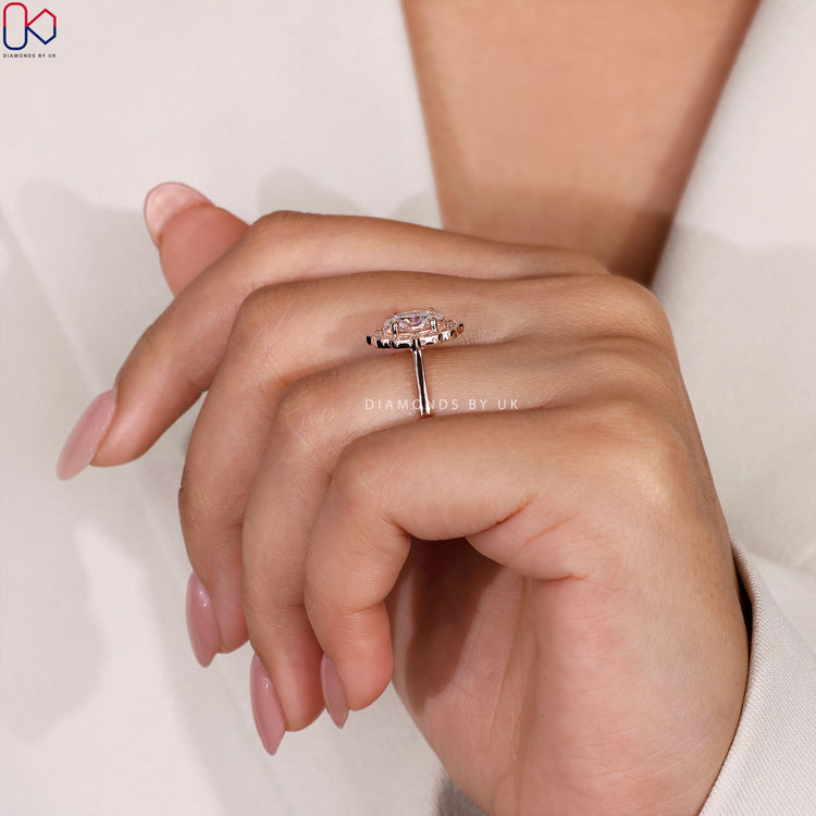 Handmade Rose Gold Diamond Ring.
