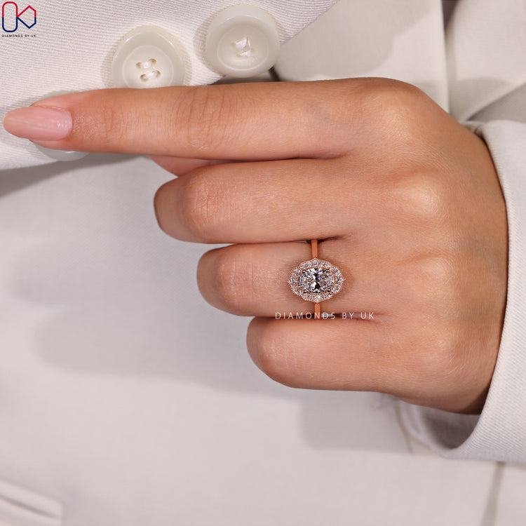 IGI Certified Lab Grown Oval Diamond Ring.
