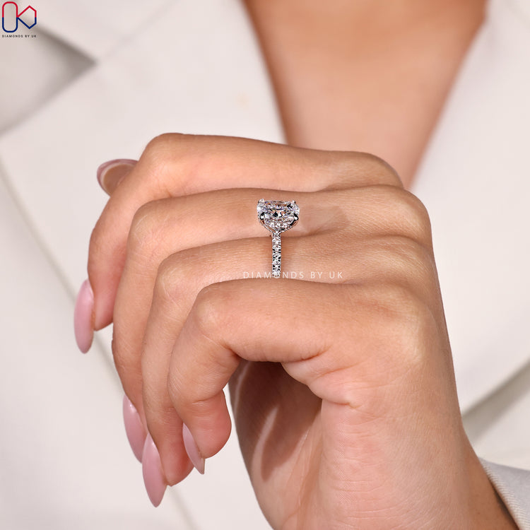 Diamondsbyuk ring with custom pave setting ring.
