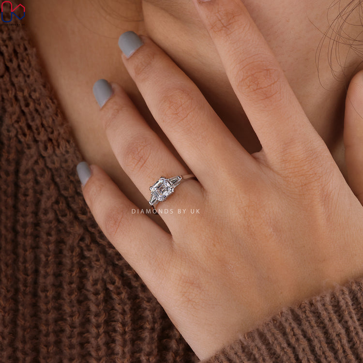 3 Stone Diamond Ring showcasing brilliant Lab Grown Diamonds.
