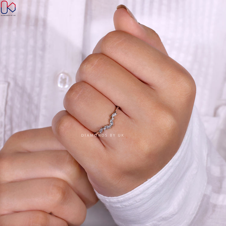 Lab Grown Diamond wedding band offering sustainable luxury and sparkle.
