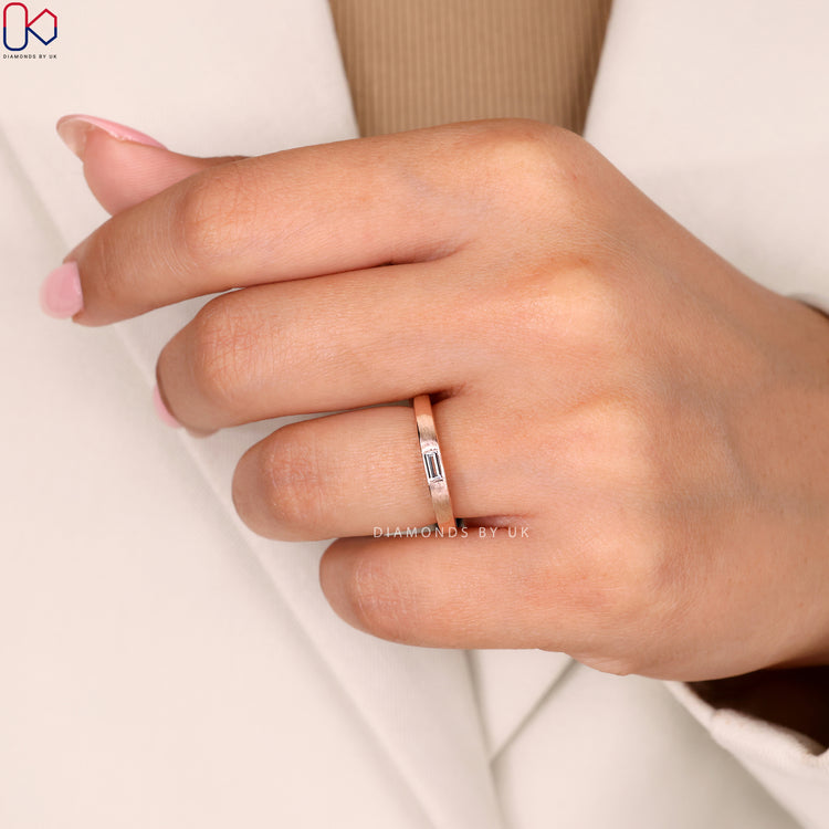 Buy diamond band with dainty wedding band style.
