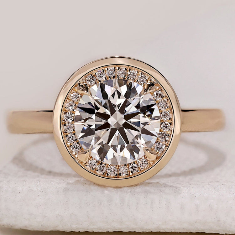 Bezel Set Diamond Ring - Round Cut Diamond