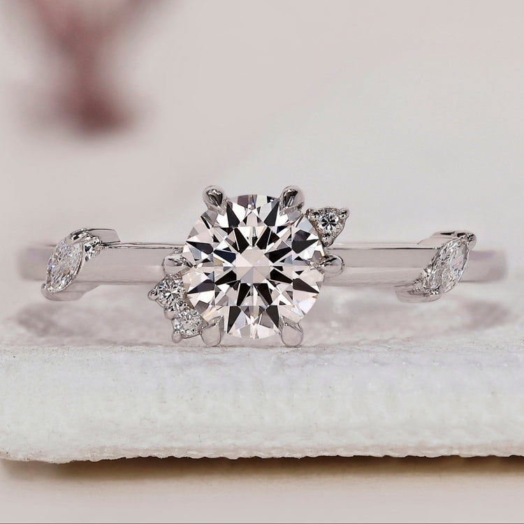 Diamond Cluster Engagement Ring with stunning brilliance.
