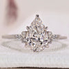 Pear Shaped Diamond Ring with claw prongs.