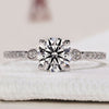 Round Diamond Engagement Ring set in a classic pave setting.