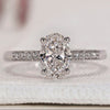 Oval Hidden Halo Engagement Ring with a stunning oval cut ring design.