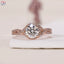 Brilliant Cut Diamond Ring Unique Halo Engagement Ring Twisted Pave Setting Ring Unique Anniversary Ring Solid White Yellow Rose Gold Ring