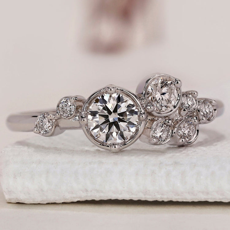 Cluster Diamond Ring - White Gold
