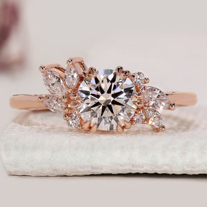 Round Cut Antique Diamond Cluster Ring