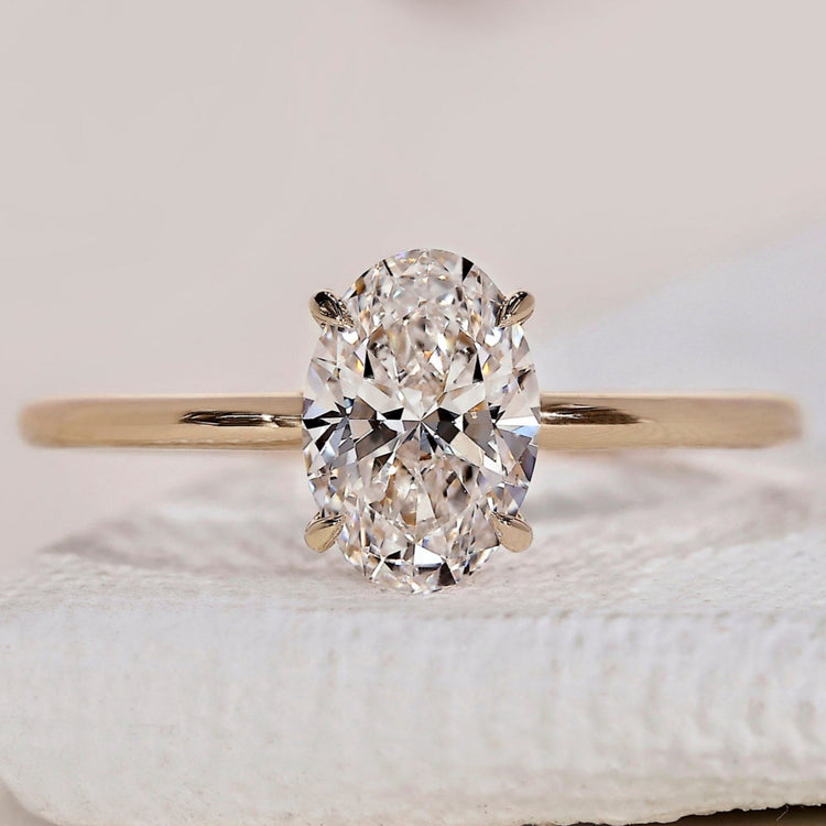 Oval Shaped Engagement Ring - Solitaire Setting