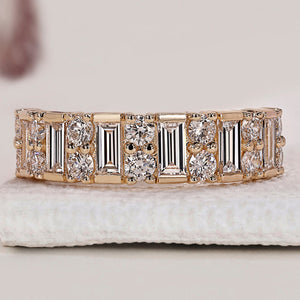 Baguette Diamond Band – Half Eternity Design