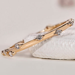 Gold Diamond Wedding Band – Eternity Band