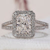 Radiant Cut Diamond Ring with a sparkling halo diamond ring.